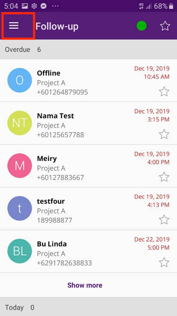 2. Sidebar menu SalesCandy® Support